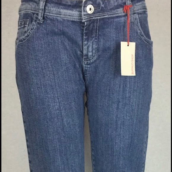 Denim Blue Women’s Jeans Buffalo Shop Stretch Stone wash low cut boot cut flare - Picture 1 of 12